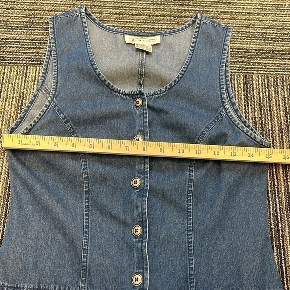 Talbots Denim Button Down Sleeveless Maxi Dress With Pockets - Picture 6 of 6